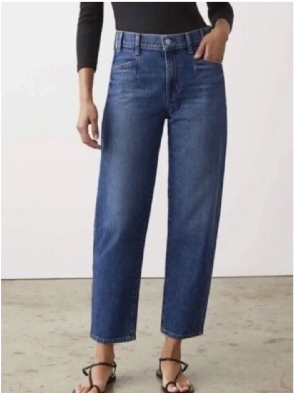 AYR The Beat Jeans Size 31 Blue High Rise Barrel Tapered Ankle Denim